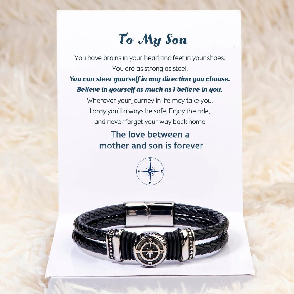 To My Son "Believe in yourself" Compass Bracelet sold by SARAH'S WHISPER product image thumbnail 2