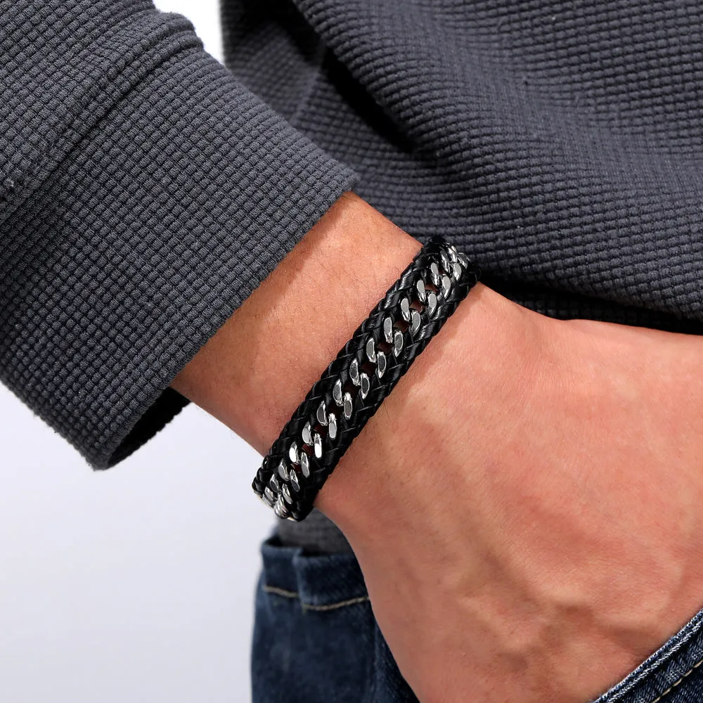 To My Grandson "A link that can never be undone" Men's Bracelet sold by SARAH'S WHISPER product image thumbnail 3