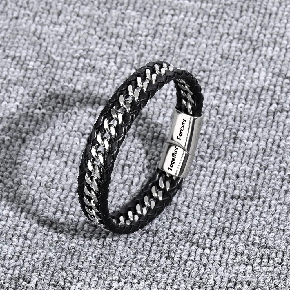 To My Grandson "A link that can never be undone" Men's Bracelet sold by SARAH'S WHISPER product image thumbnail 4