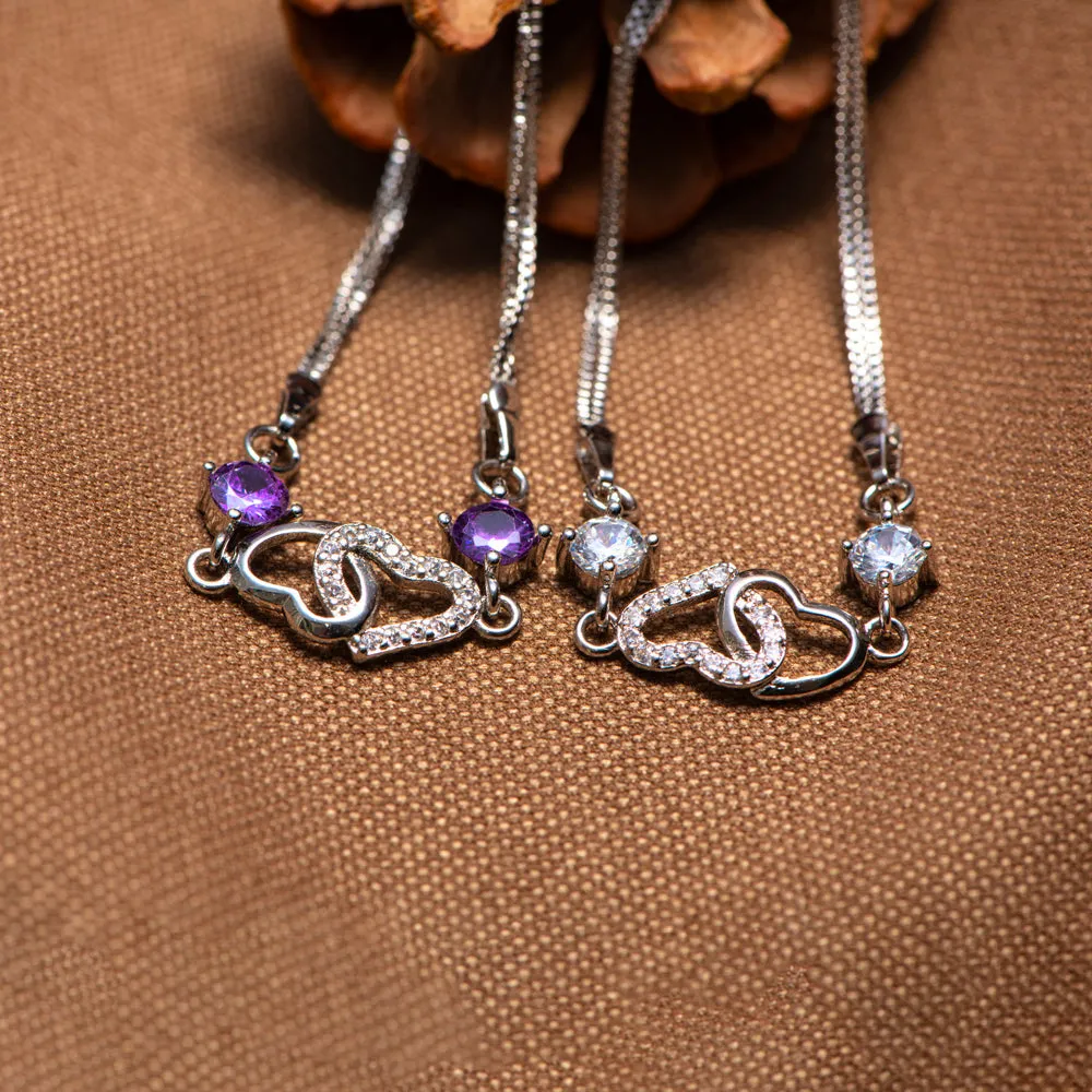 To My Granddaughter "Forever Linked Together" Double Heart Bracelet sold by SARAH'S WHISPER product image thumbnail 4