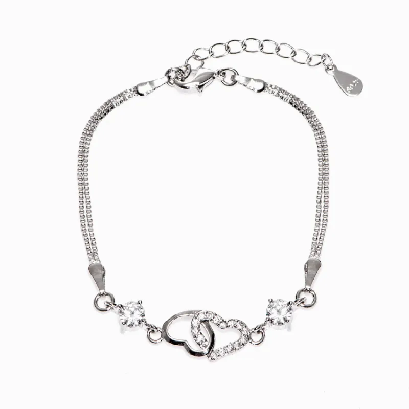 To My Granddaughter "Forever Linked Together" Double Heart Bracelet sold by SARAH'S WHISPER