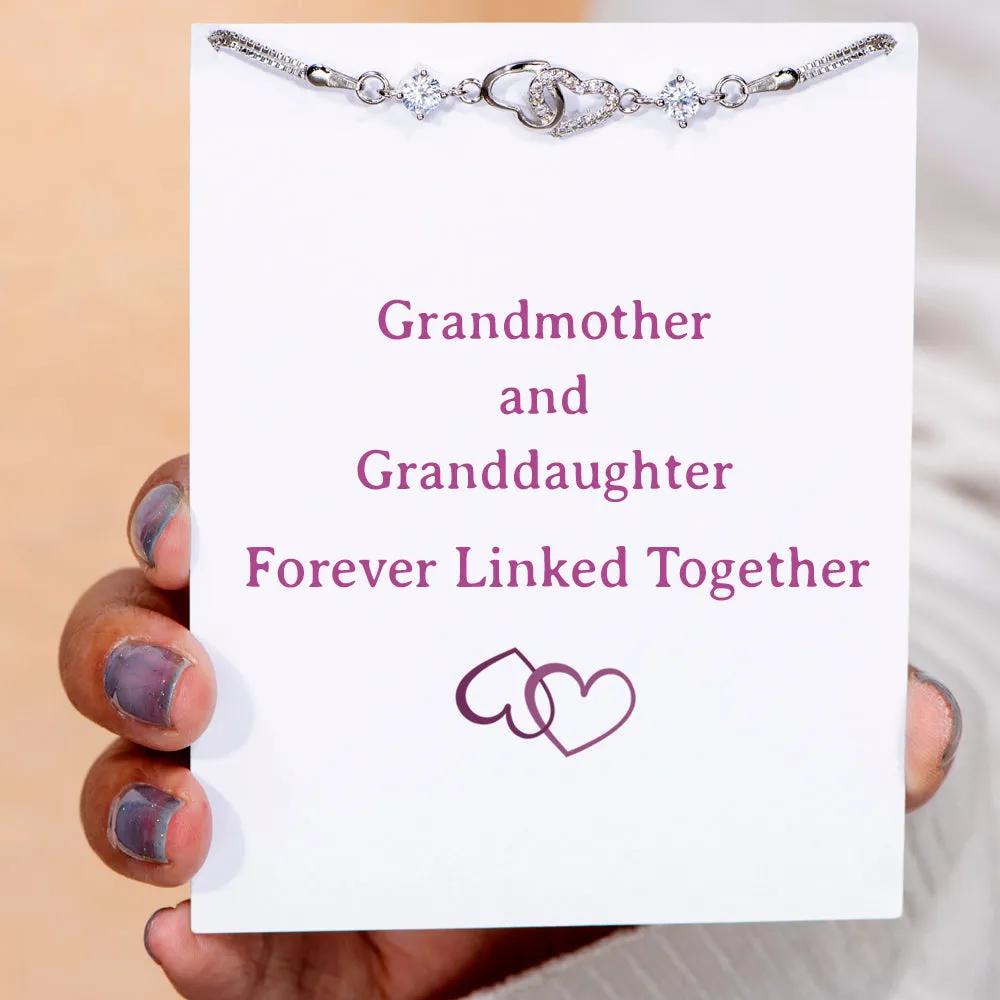 To My Granddaughter "Forever Linked Together" Double Heart Bracelet sold by SARAH'S WHISPER product image thumbnail 2