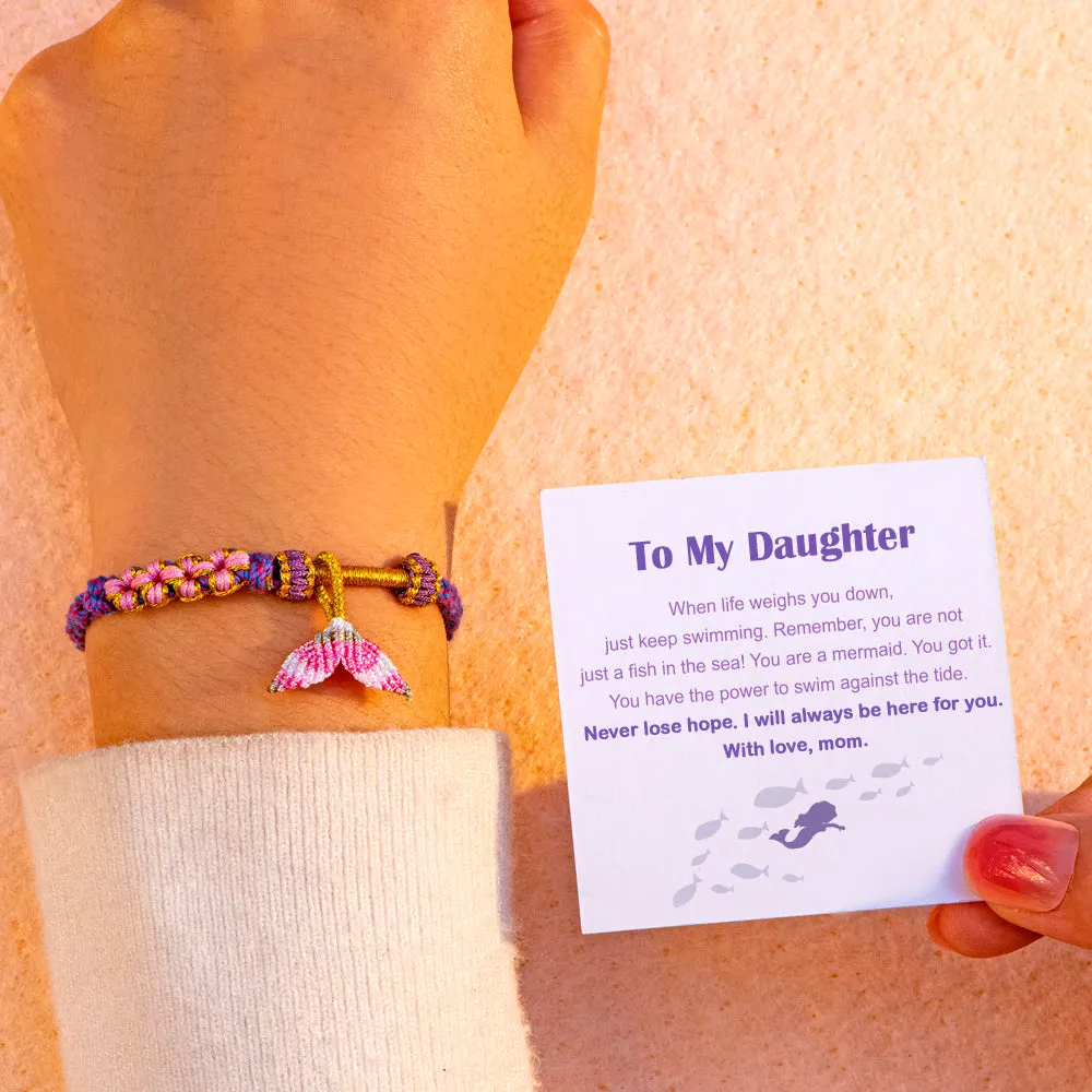 To My Daughter "You are a mermaid" Handmade Braided Bracelet sold by SARAH'S WHISPER product image thumbnail 5