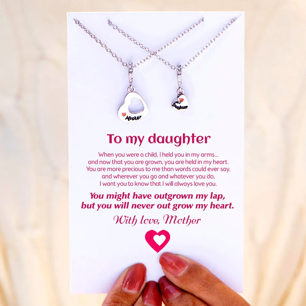 To My Daughter "You might have outgrown my lap, but you will never outgrow my heart" Heart Necklace sold by SARAH'S WHISPER product image thumbnail 3
