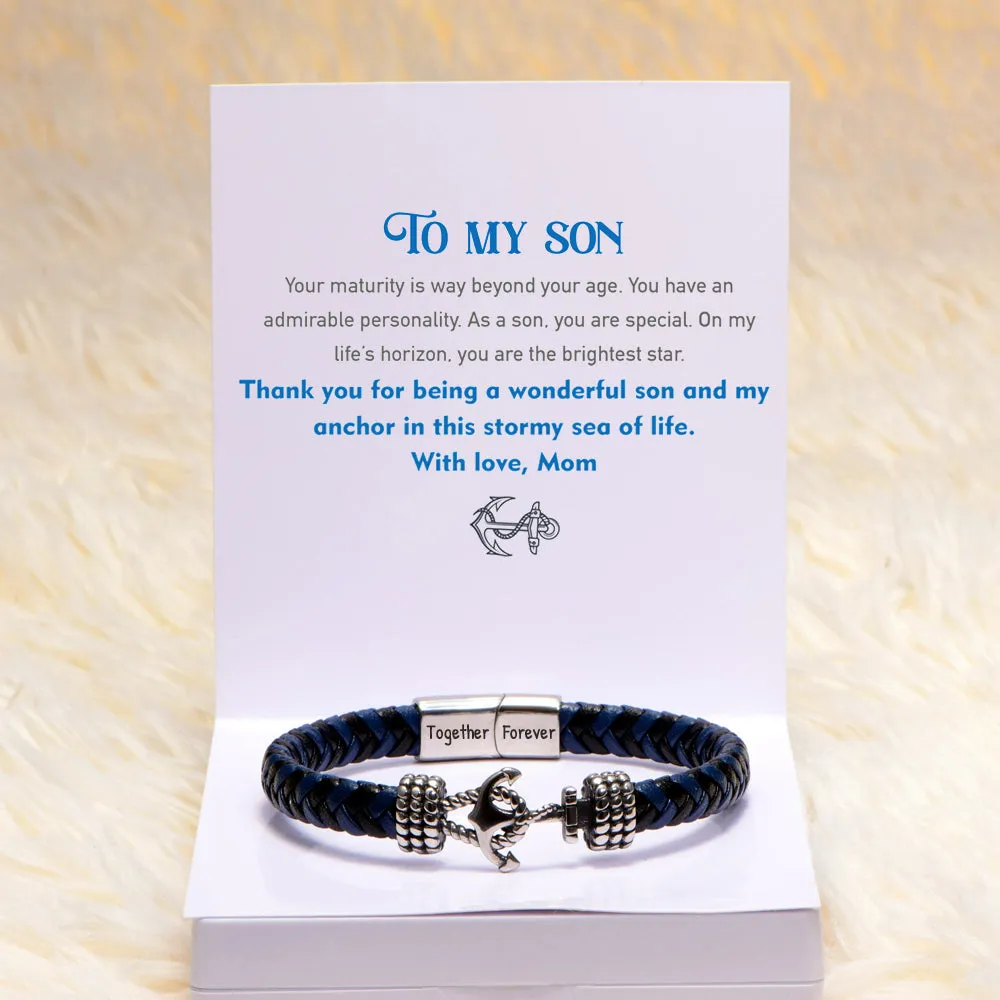 To My Son "You are my anchor" Anchor Bracelet sold by SARAH'S WHISPER product image thumbnail 2