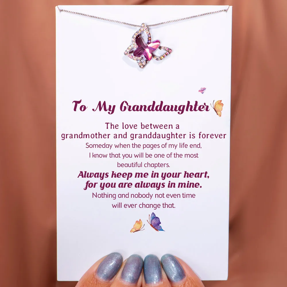 To My Granddaughter "Always in my heart" Butterfly Nacklace sold by SARAH'S WHISPER product image thumbnail 2
