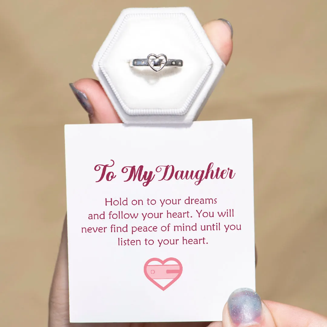 To My Daughter "Hold on to your dreams" Heart Ring sold by SARAH'S WHISPER product image thumbnail 2