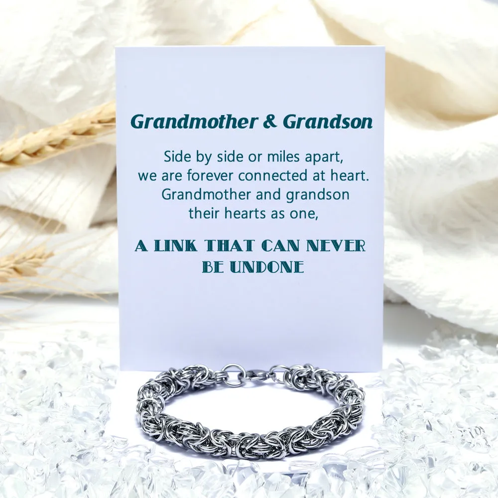 To My Grandson "A link that can never be undone" Fashion Bracelet sold by SARAH'S WHISPER product image thumbnail 2