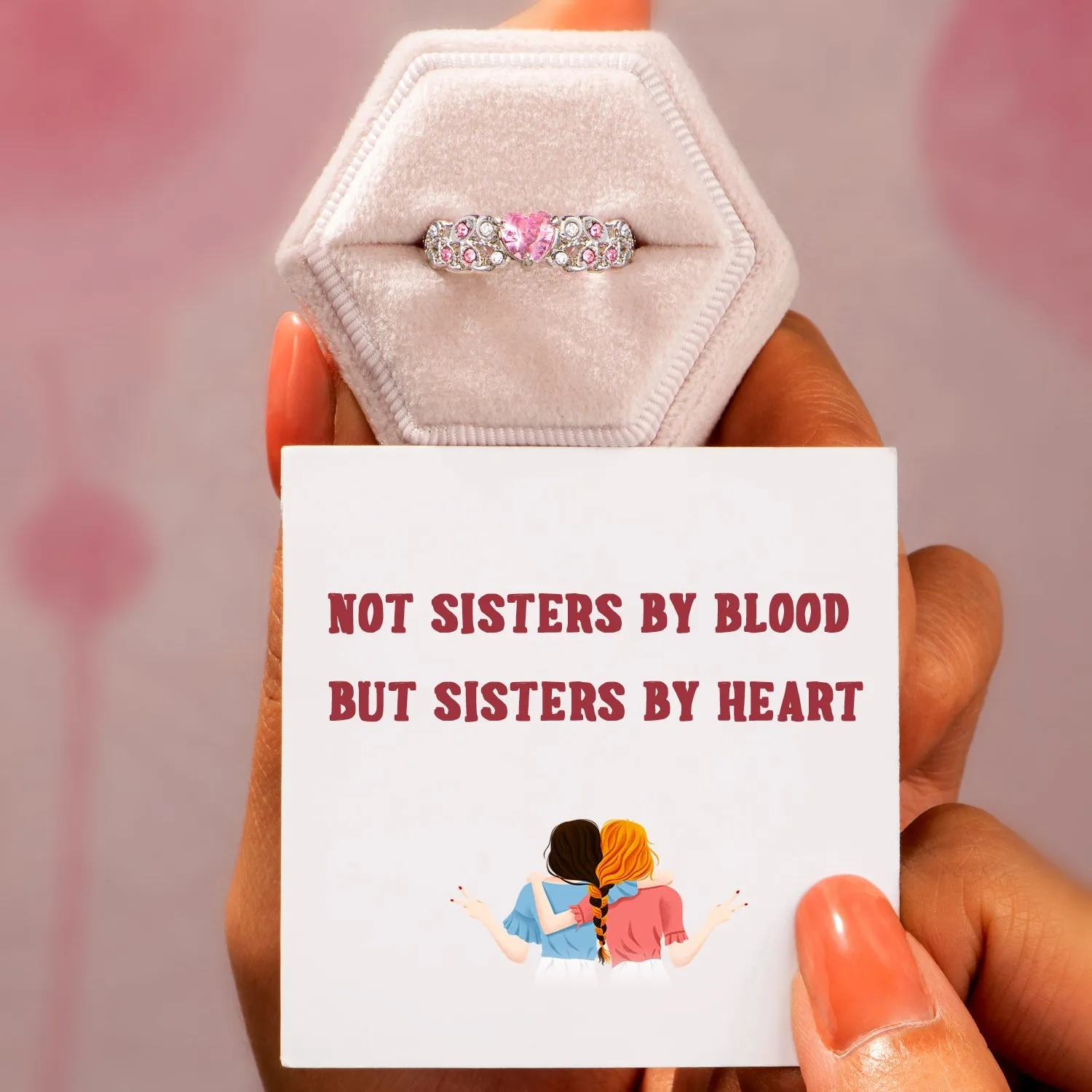 "Not Sisters by Blood But Sisters by Heart" Ring sold by SARAH'S WHISPER product image thumbnail 2