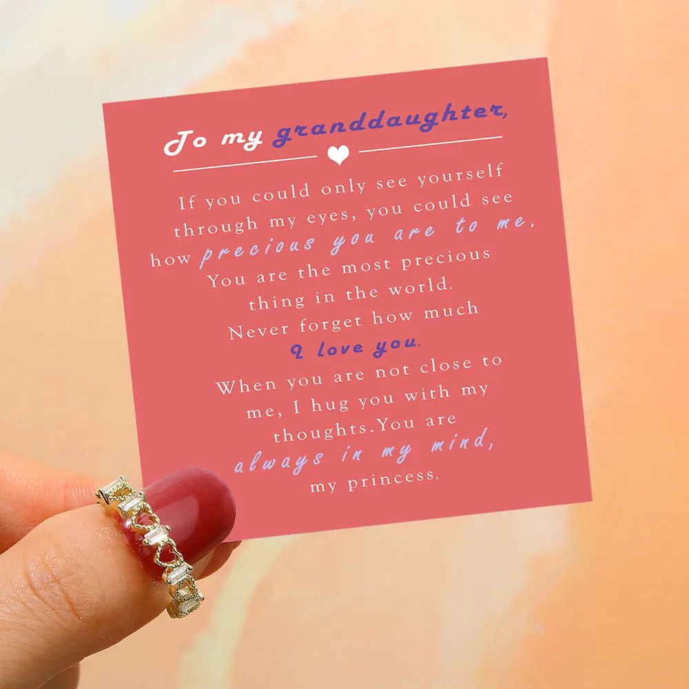 To My Granddaughter "You are precious" Heart Ring sold by SARAH'S WHISPER product image thumbnail 2