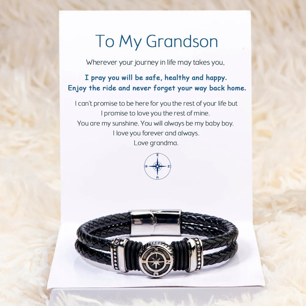 To my Grandson "Safe, healthy and happy" Compass Bracelet sold by SARAH'S WHISPER product image thumbnail 2