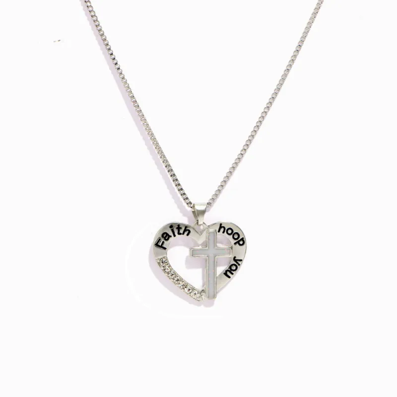 "Faith guide you" Cross Heart Necklace sold by SARAH'S WHISPER