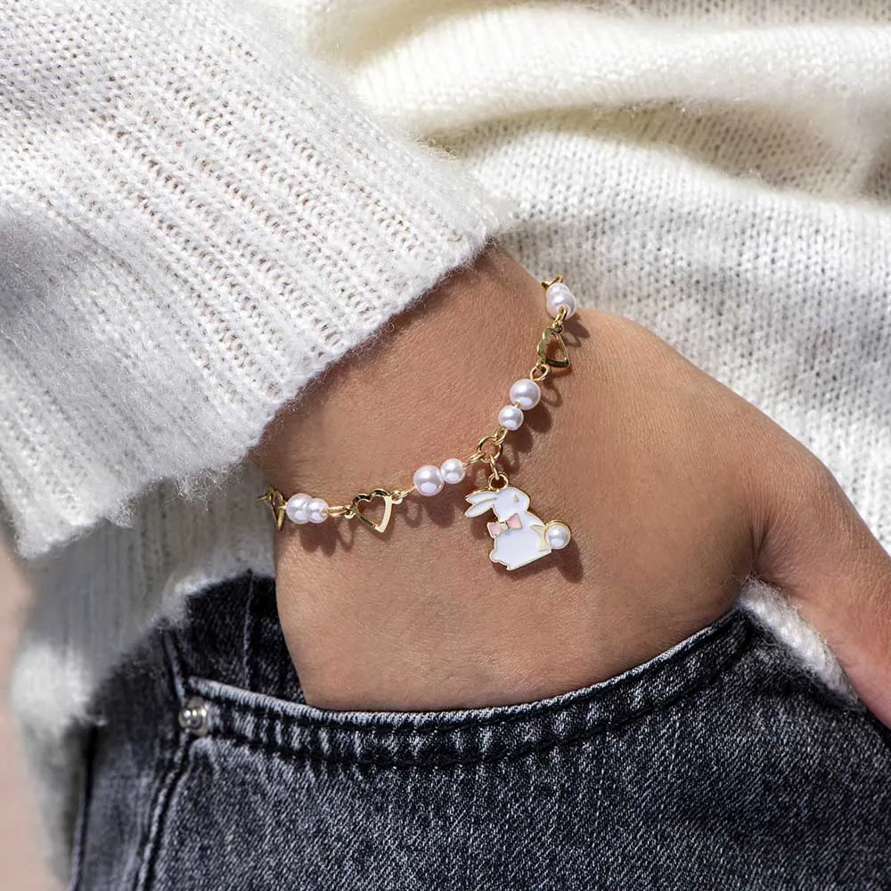 "I pray that you experience speed and accuracy in all your life endeavors." Rabbit Pearl Bracelet sold by SARAH'S WHISPER product image thumbnail 3