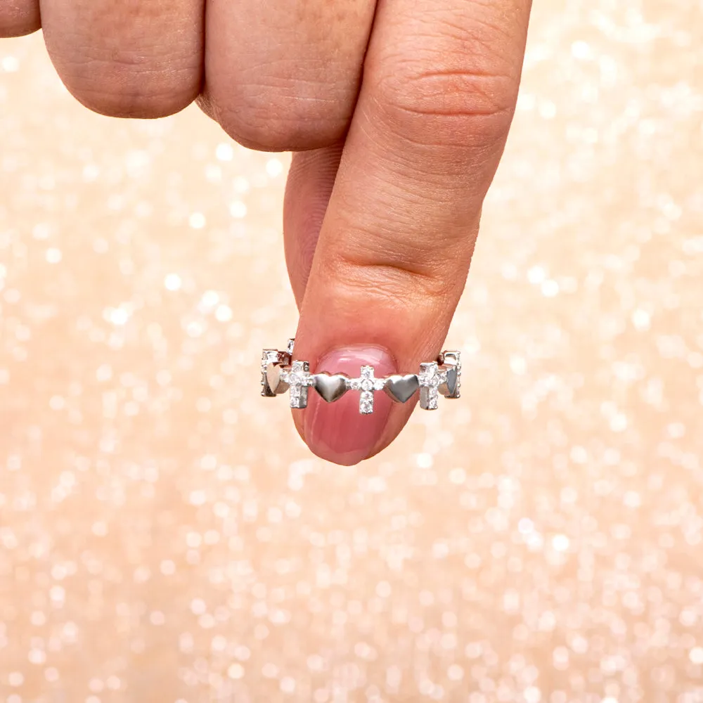 To My Bonus Daughter "You are loved" Cross Heart Ring sold by SARAH'S WHISPER product image thumbnail 4