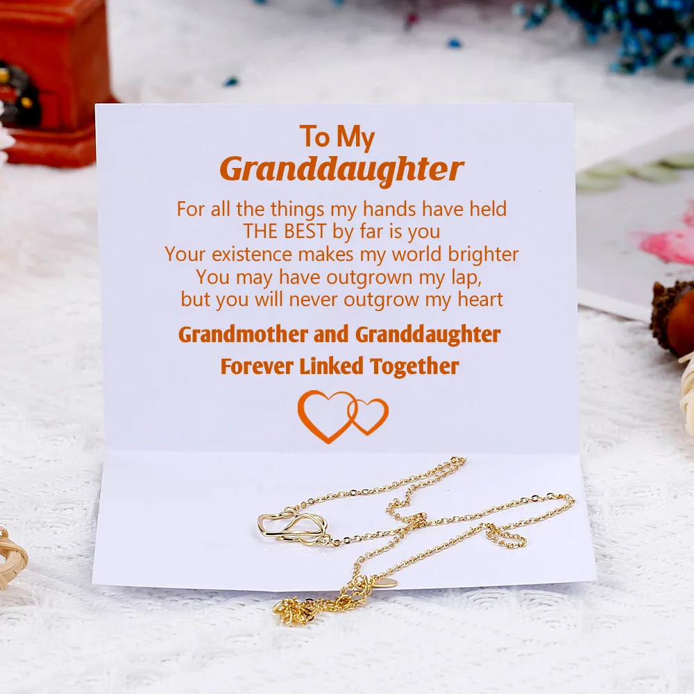 To My Granddaughter "Forever Linked" Double Heart Necklace sold by SARAH'S WHISPER product image thumbnail 2