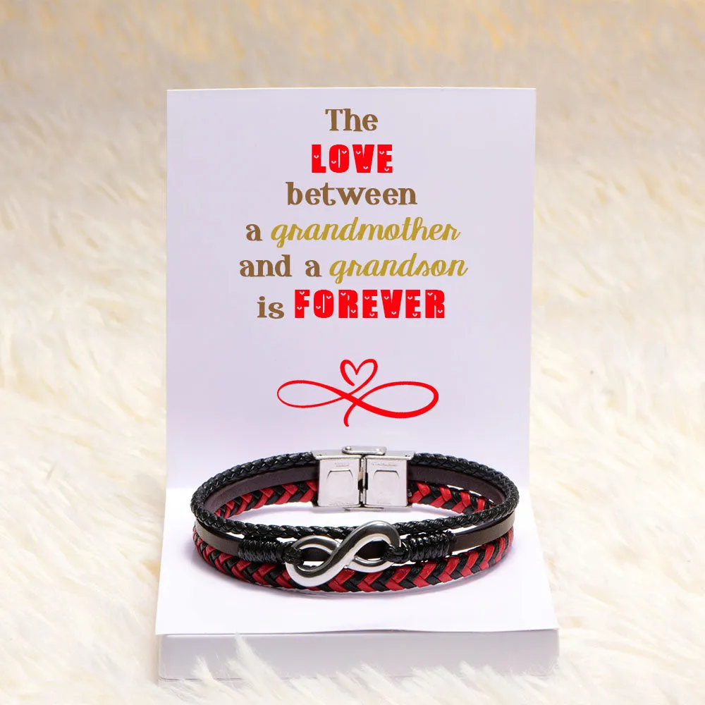 To My Grandson "Love Forever" Infinite Bracelet sold by SARAH'S WHISPER product image thumbnail 2