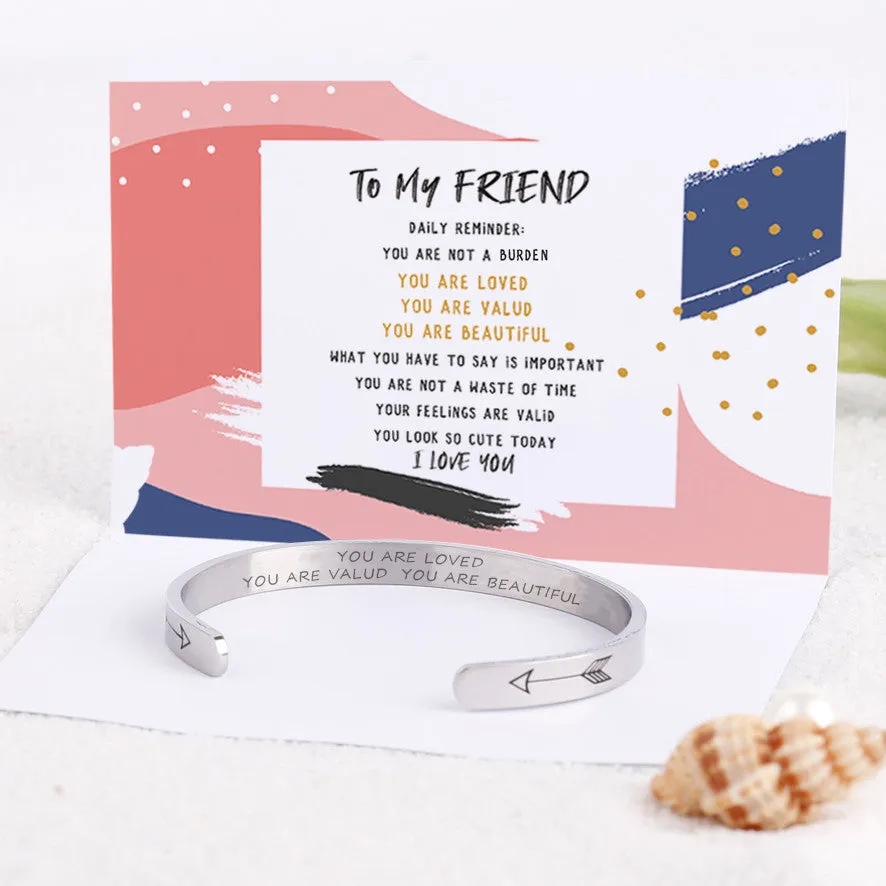To My Friend "YOU ARE LOVED YOU ARE VALUD YOU ARE BEAUTIFUL" Bracelet sold by SARAH'S WHISPER product image thumbnail 3