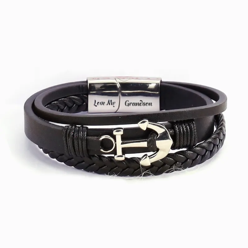 To My Grandson "Love My Grandson" Anchor Bracelet sold by SARAH'S WHISPER