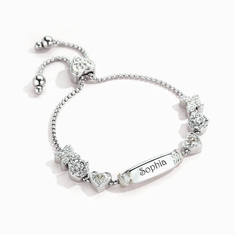 [Optional Address And Custom Name] To My GRANDDAUGHTER "[Grandma] Loves you! " Lucky Beads Bracelet [💞Bracelet +💌 Gift Card + 🎁 Gift Box + 💐 Gift Bouquet] sold by SARAH'S WHISPER