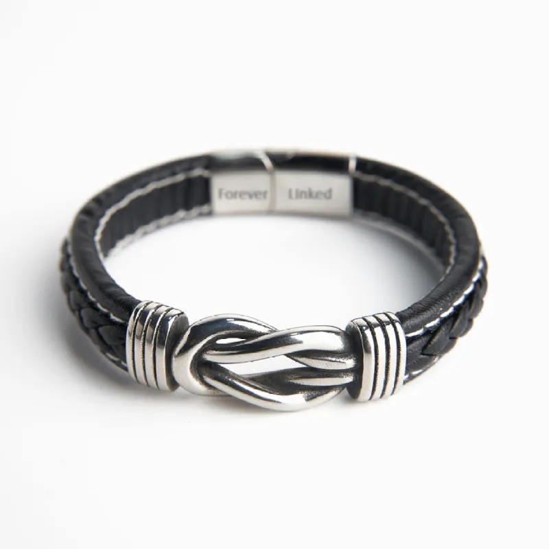 To My Grandson "Grandmother and Grandson Forever Linked Together" Leather Braided Bracelet sold by SARAH'S WHISPER