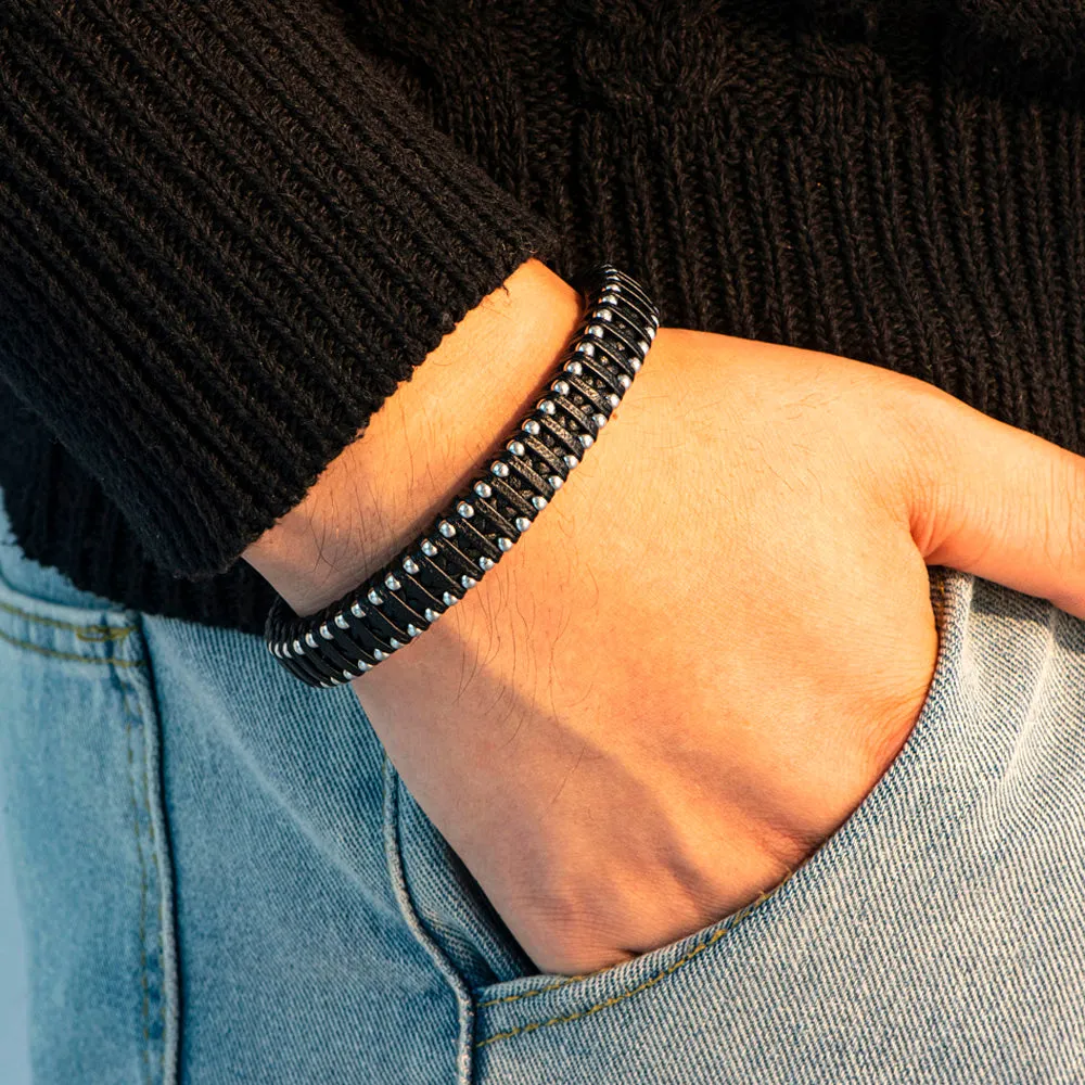 To My Grandson "FOREVER & ALWAYS" Leathjer Braided Bracelet sold by SARAH'S WHISPER product image thumbnail 3