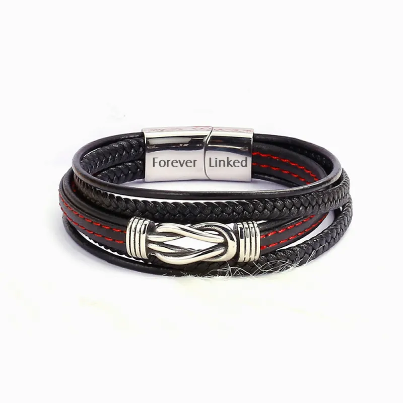 To My Grandson "A bond can never be broken" Leather Braided Bracelet sold by SARAH'S WHISPER