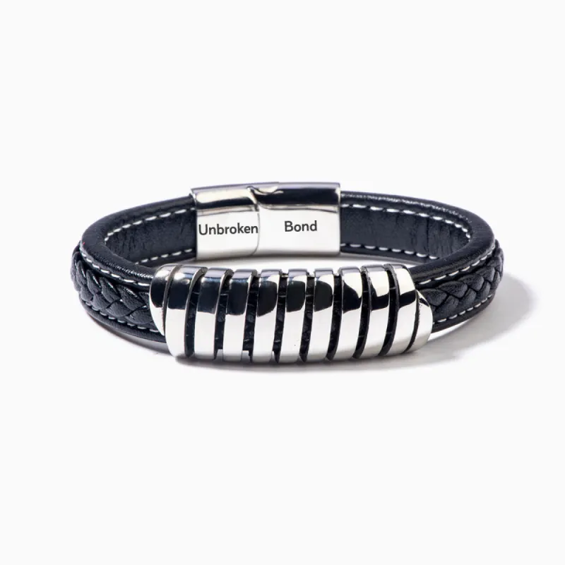 To My Son "Unbroken Bond" Leather Braided Bracelet sold by SARAH'S WHISPER