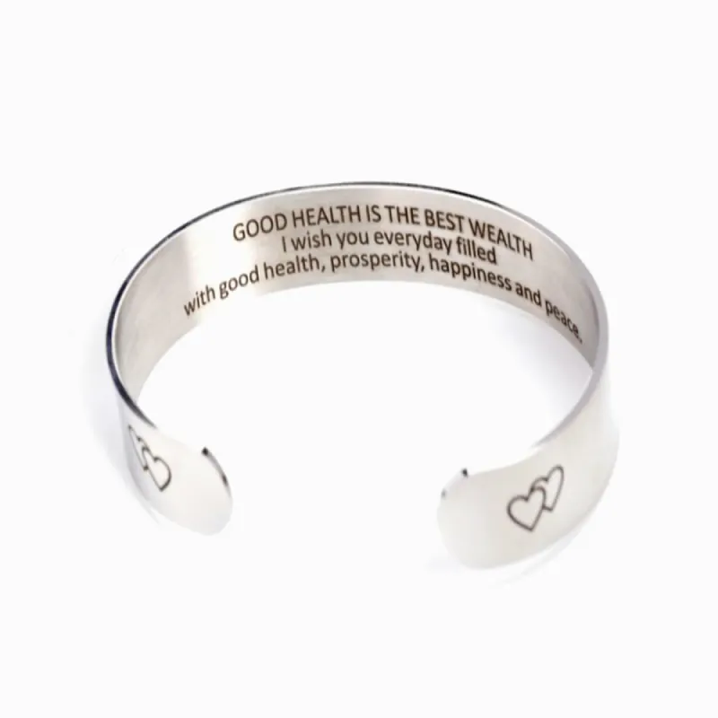 GOOD HEALTH IS THE BEST WEALTH TO MY DAUGHTER BANGLE sold by SARAH'S WHISPER