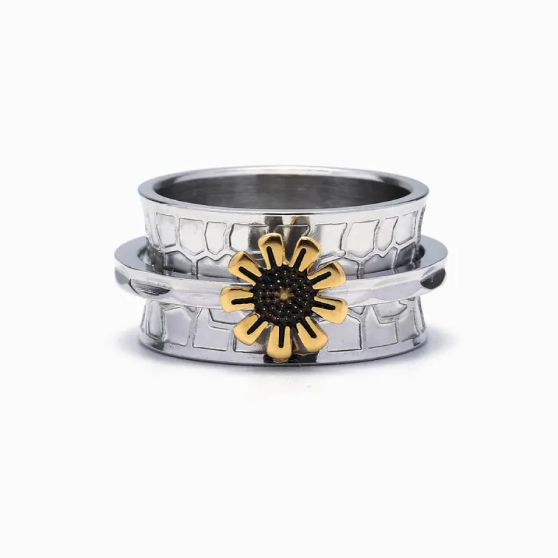 "Stand Still" Sunflower Courage Ring sold by SARAH'S WHISPER
