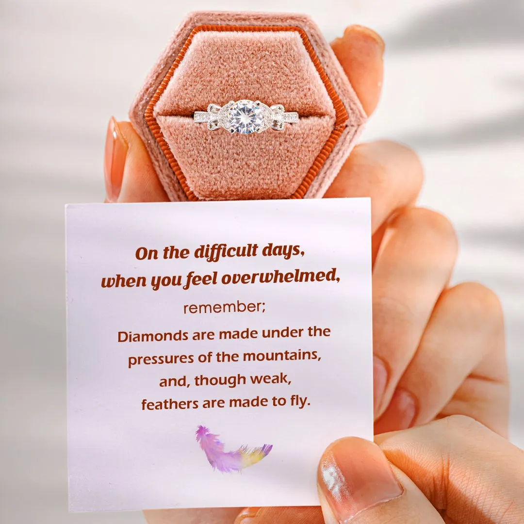 "Rings are made under the pressures of the mountains, and, though weak, feathers are made to fly." Ring sold by SARAH'S WHISPER product image thumbnail 2