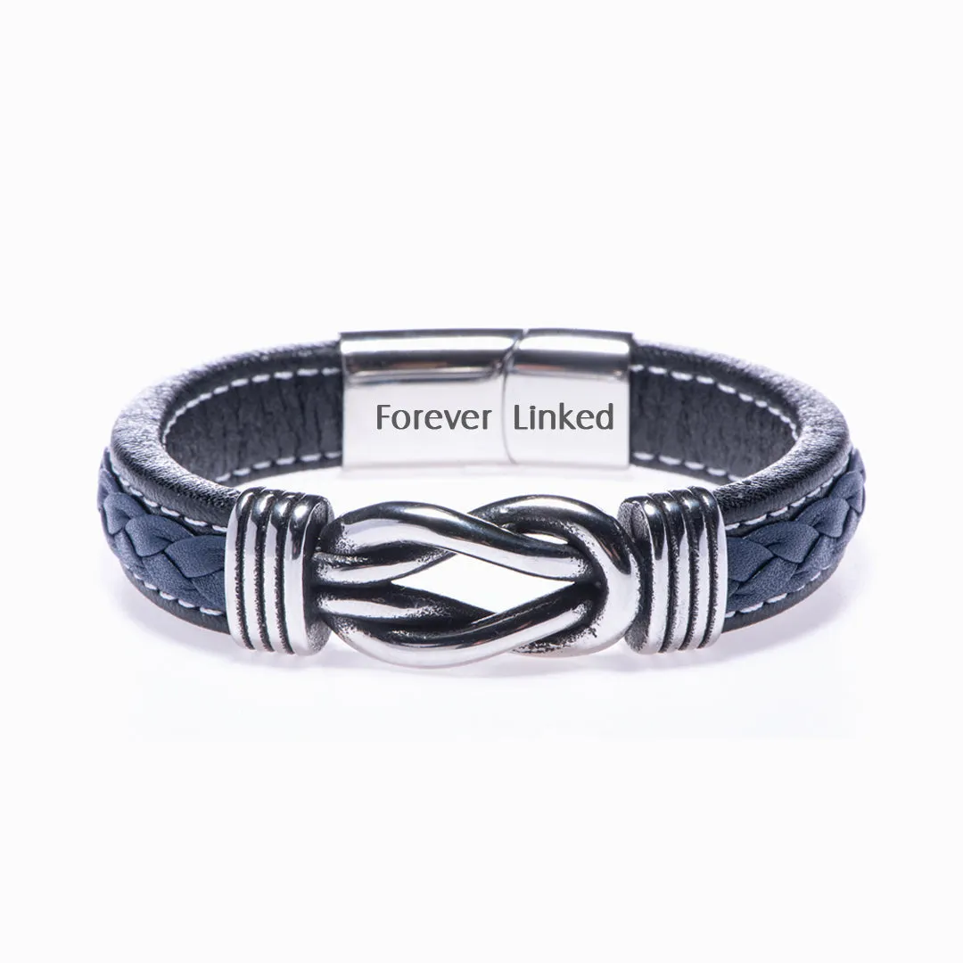 To Our Grandson "Grandparent and Grandson Forever Linked Together" Leather Braided Bracelet sold by SARAH'S WHISPER product image thumbnail 3