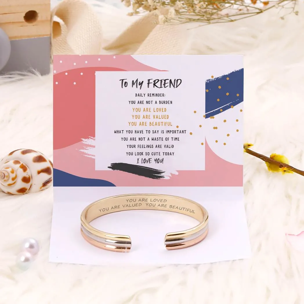To My FRIEND "YOU ARE LOVED YOU ARE VALUED YOU ARE BEAUTIFUL" Bracelet sold by SARAH'S WHISPER product image thumbnail 2