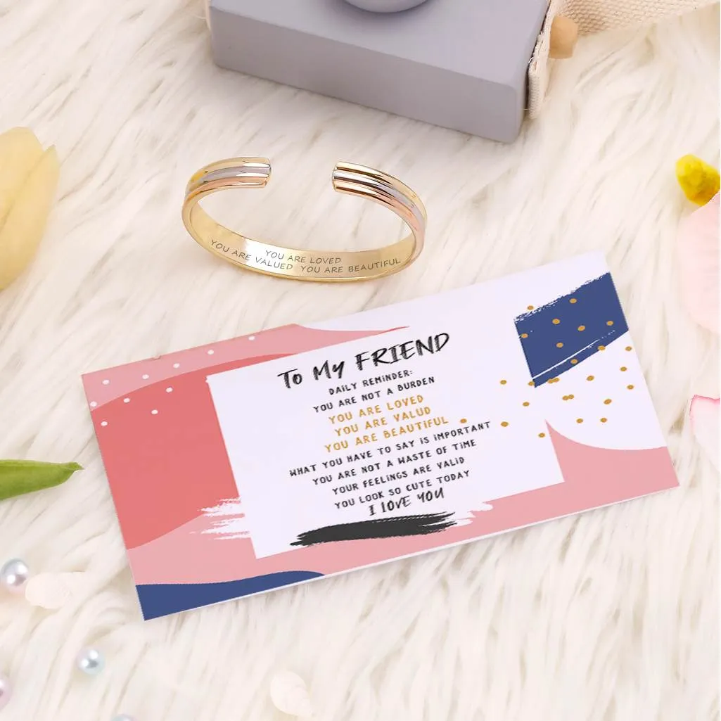 To My FRIEND "YOU ARE LOVED YOU ARE VALUED YOU ARE BEAUTIFUL" Bracelet sold by SARAH'S WHISPER product image thumbnail 4