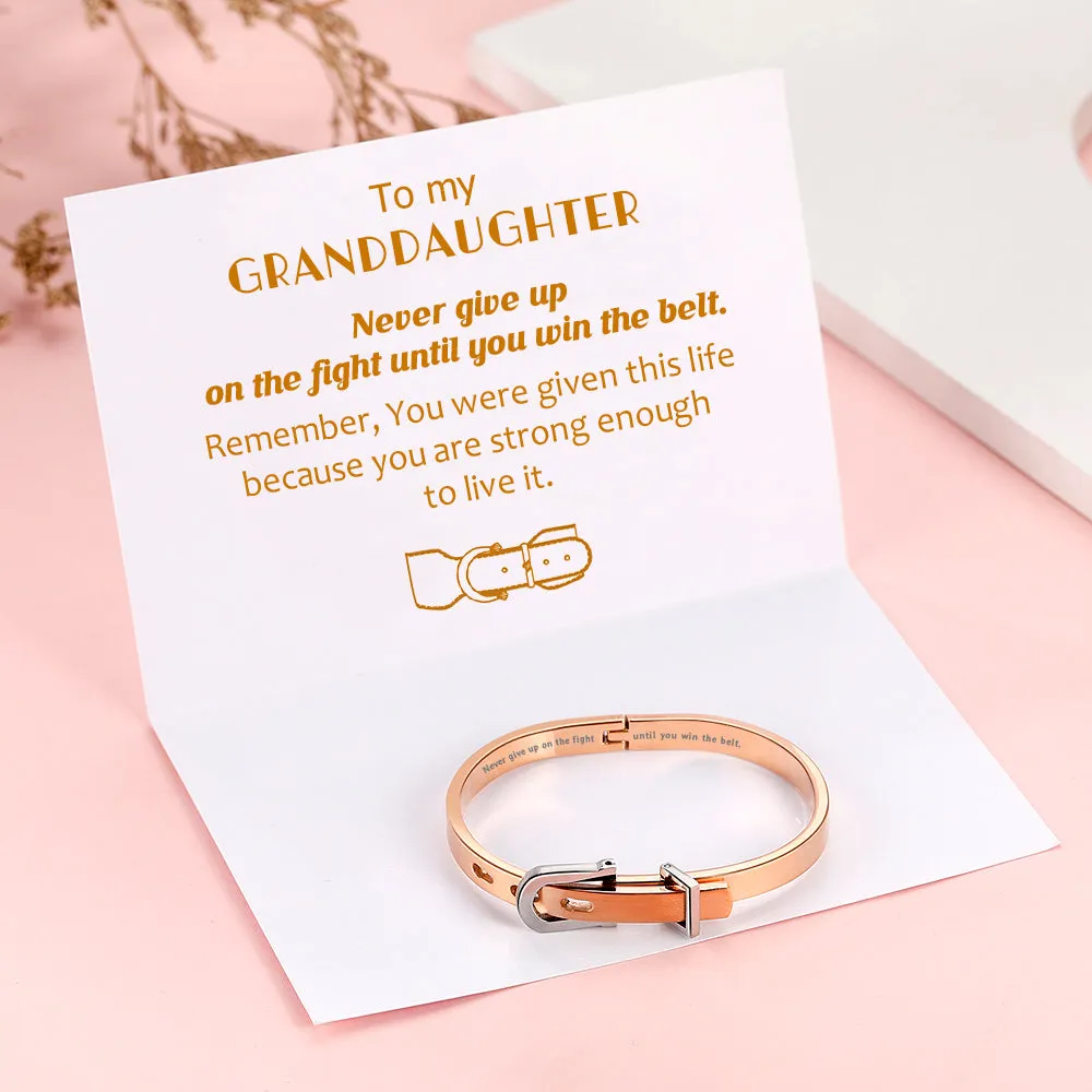 To My Granddaughter "Never give up" Belt Bracelet sold by SARAH'S WHISPER product image thumbnail 2