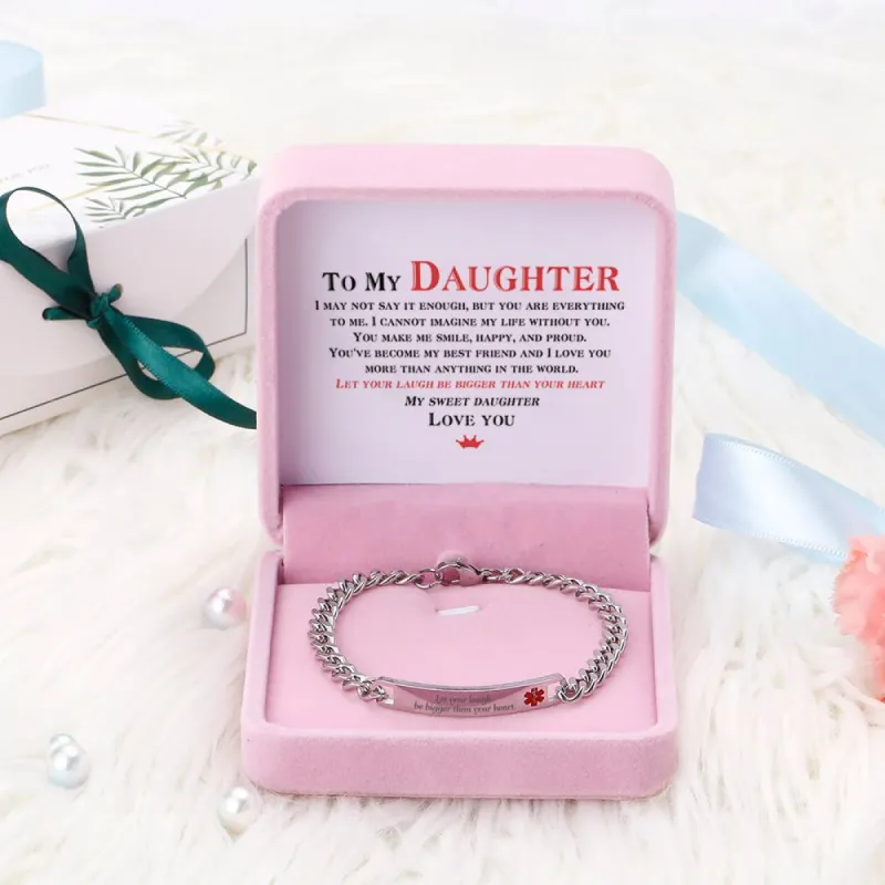To My Daughter "Let your laugh be bigger than your heart"Bracelet sold by SARAH'S WHISPER