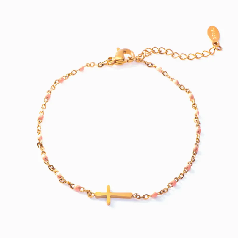 "God Bless You" Cross Bracelet sold by SARAH'S WHISPER