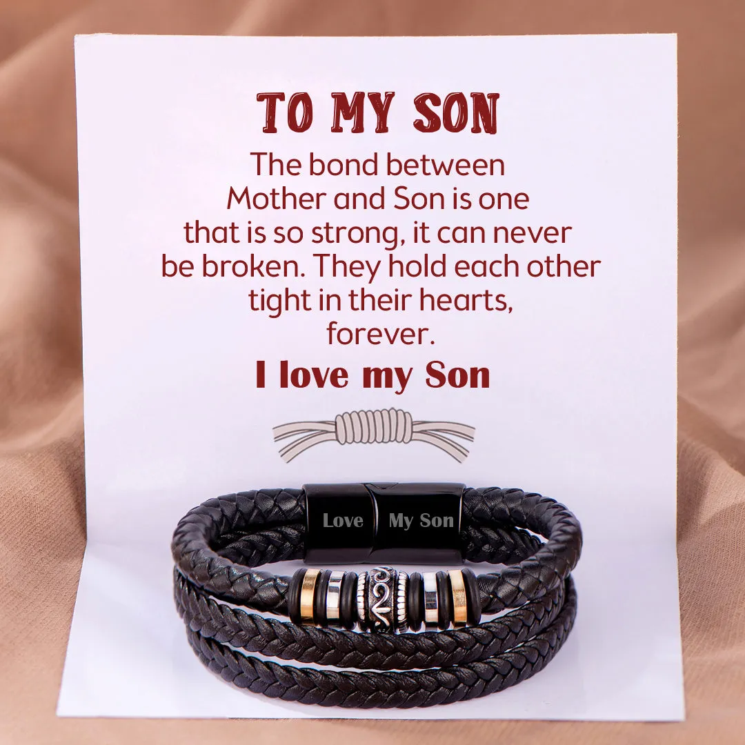 To My Son "A bond can never be broken" Woven Bracelet sold by SARAH'S WHISPER product image thumbnail 2