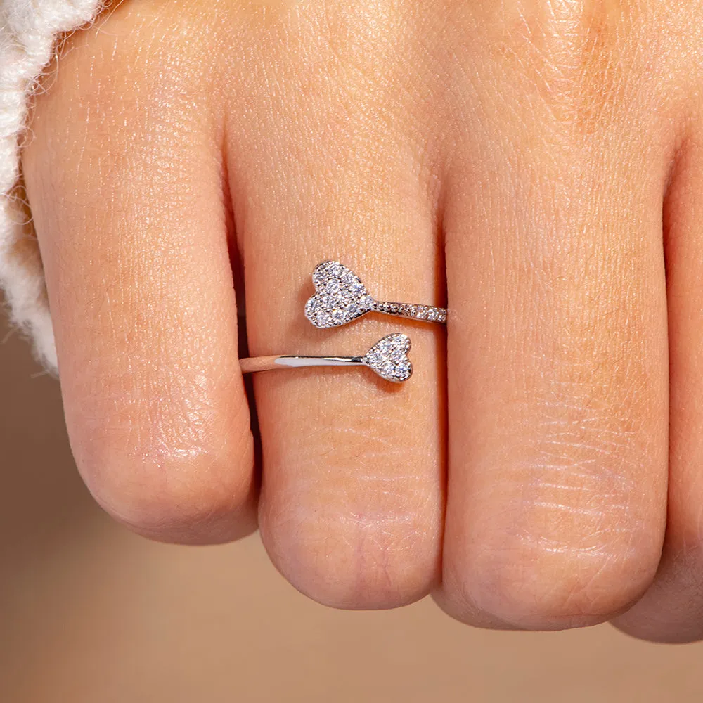 To My Granddaughter "Always have you in my heart" Double Heart Ring sold by SARAH'S WHISPER product image thumbnail 3