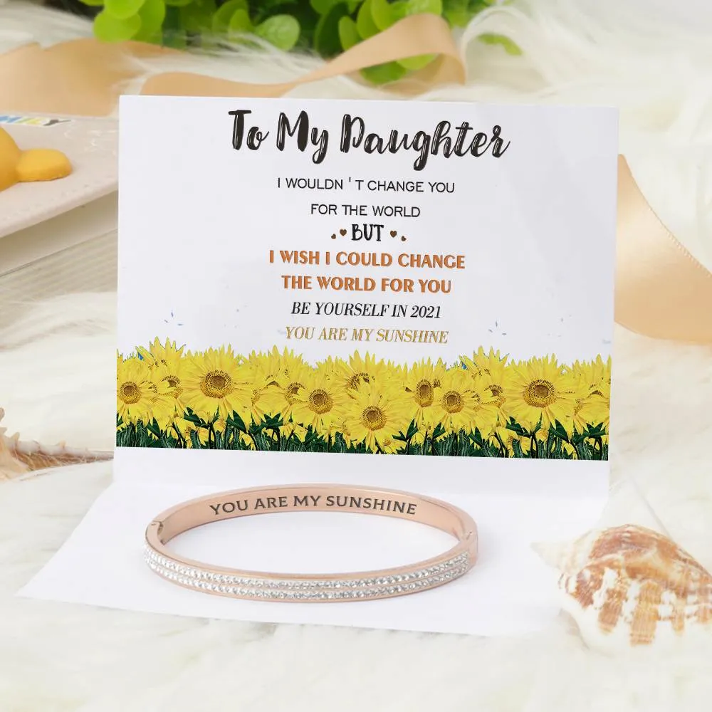 To My Daughter "you Are My Sunshine" Full Diamond Bracelet sold by SARAH'S WHISPER product image thumbnail 2
