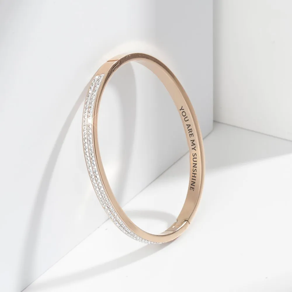 To My Daughter "you Are My Sunshine" Full Diamond Bracelet sold by SARAH'S WHISPER product image thumbnail 5