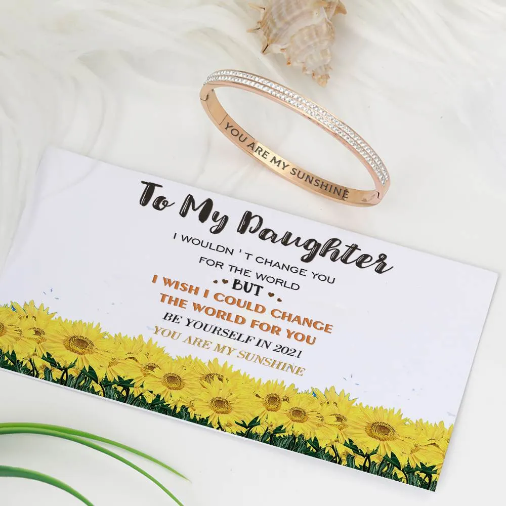 To My Daughter "you Are My Sunshine" Full Diamond Bracelet sold by SARAH'S WHISPER product image thumbnail 3