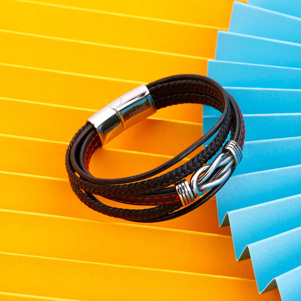 To My Son "A bond can never be broken" Leather Braided Bracelet sold by SARAH'S WHISPER product image thumbnail 4