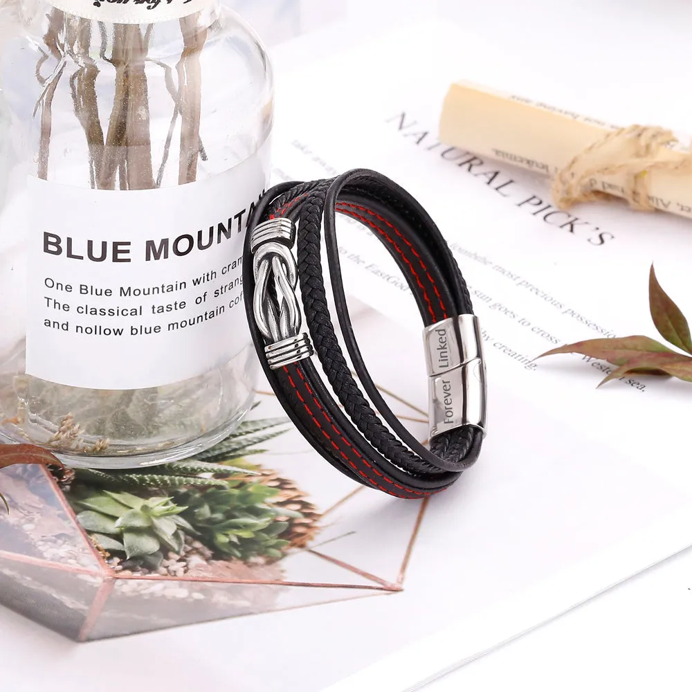To My Son "A bond can never be broken" Leather Braided Bracelet sold by SARAH'S WHISPER product image thumbnail 5