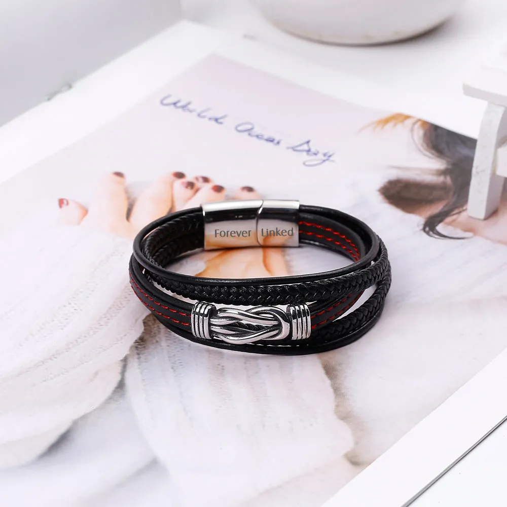 To My Son "A bond can never be broken" Leather Braided Bracelet sold by SARAH'S WHISPER product image thumbnail 2