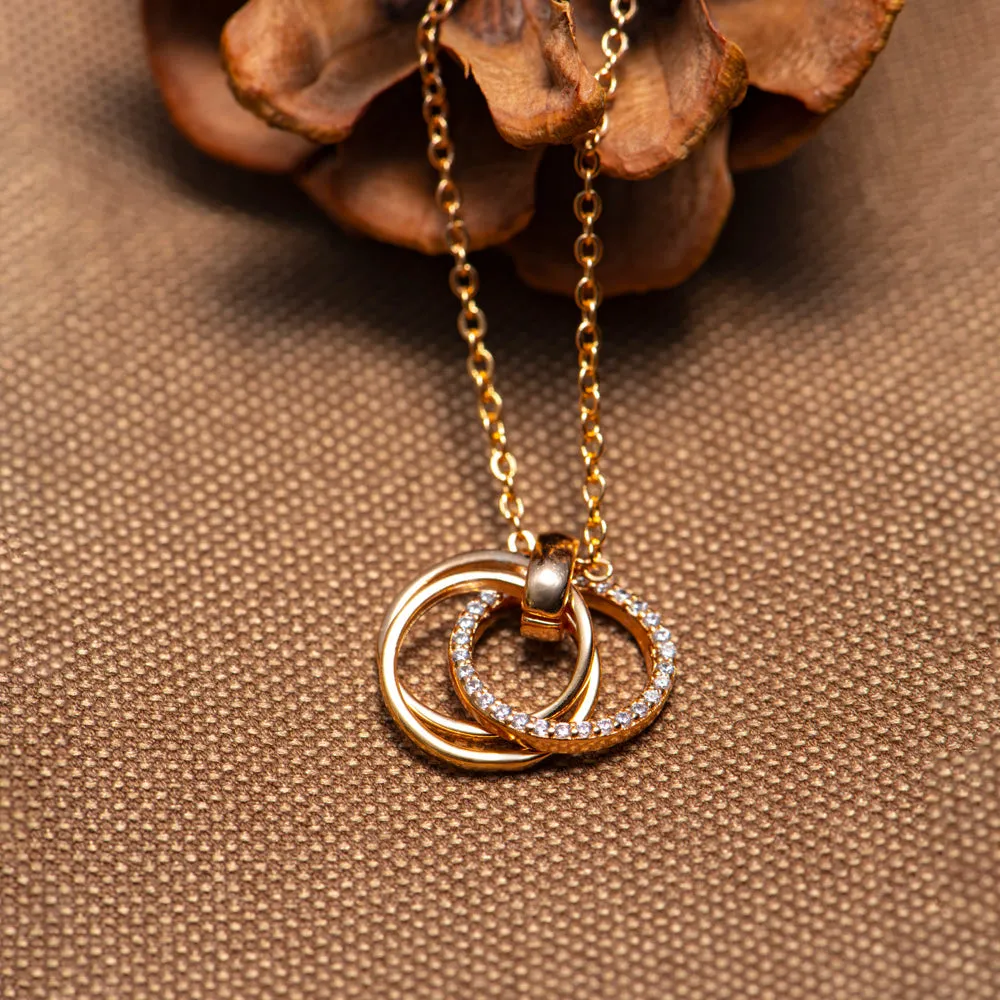 To Our Daughter "You will never outgrow our hearts" Triple Ring Necklace sold by SARAH'S WHISPER product image thumbnail 5