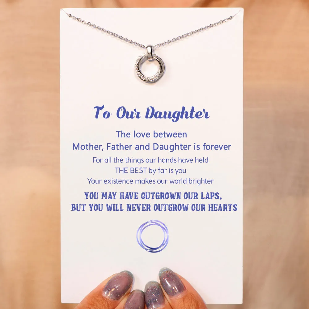 To Our Daughter "You will never outgrow our hearts" Triple Ring Necklace sold by SARAH'S WHISPER product image thumbnail 2