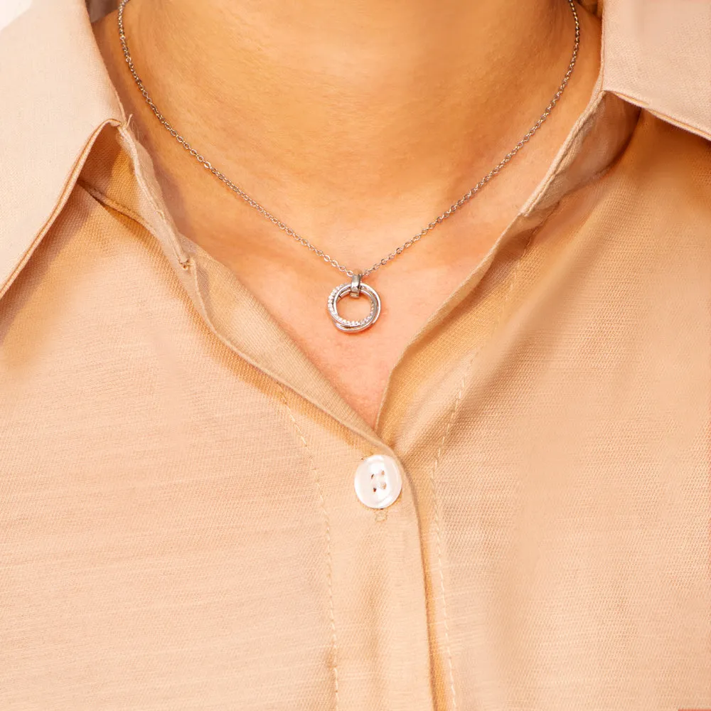 To Our Daughter "You will never outgrow our hearts" Triple Ring Necklace sold by SARAH'S WHISPER product image thumbnail 3