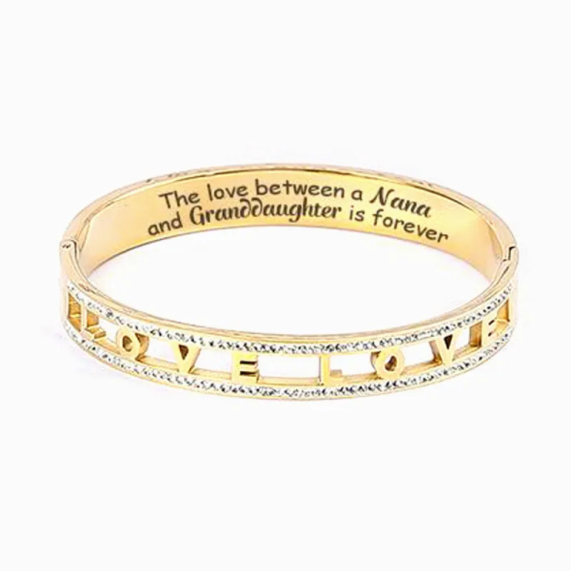 To My Granddaughter "the Love Between A [nana] And Granddaughter Is Forever" Hollow-carved Bracelet sold by SARAH'S WHISPER