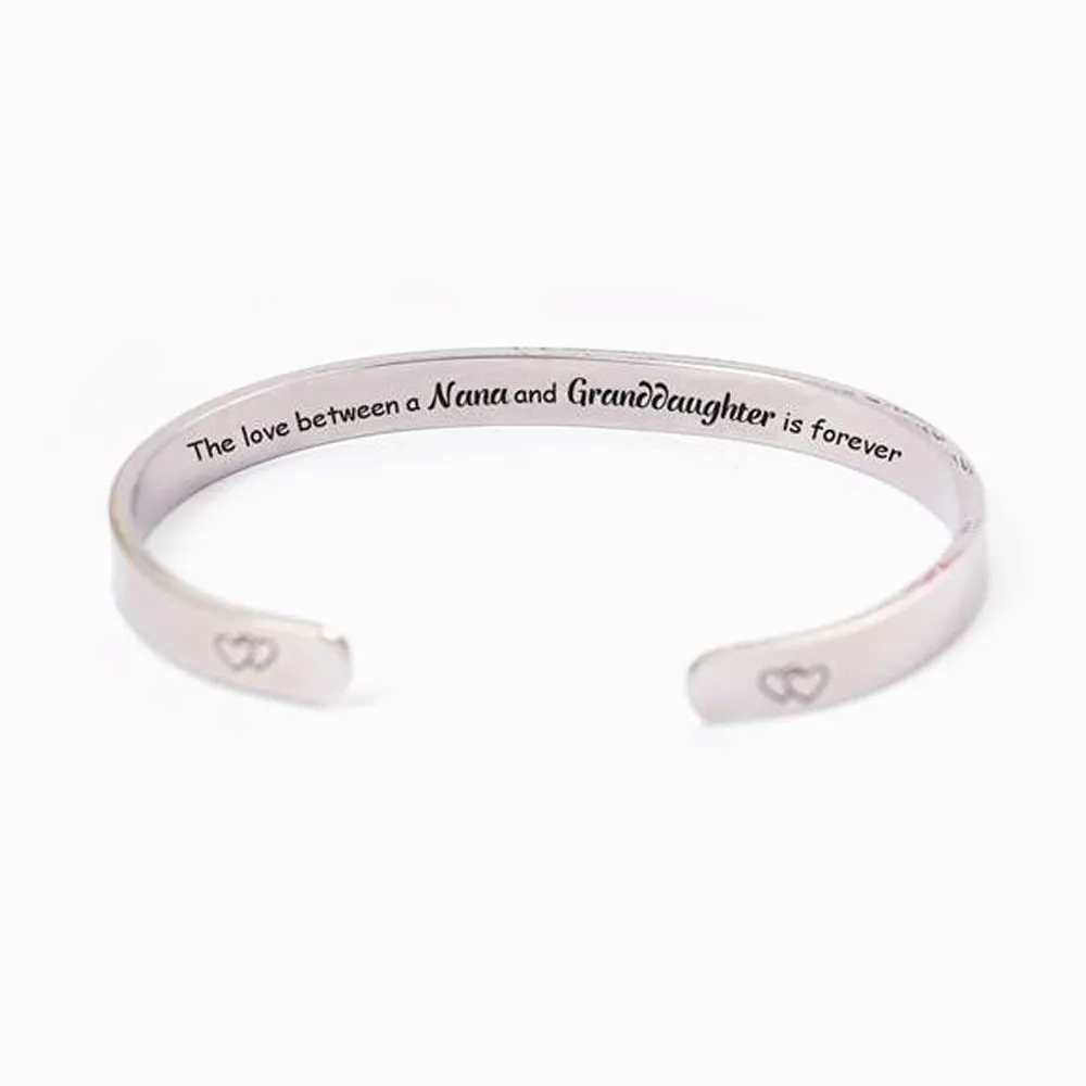 To My GRANDDAUGHTER "The love between a Nana and Granddaughter is forever" Bracelet sold by SARAH'S WHISPER