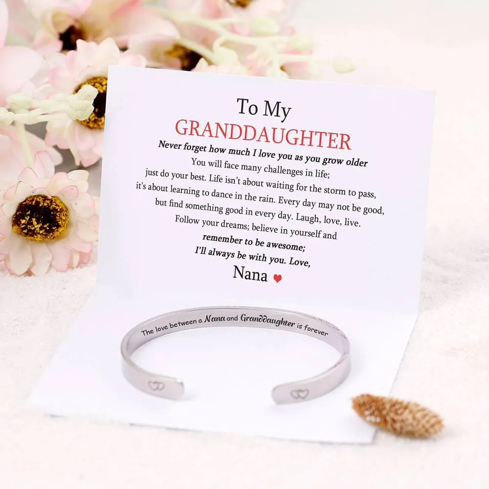 To My GRANDDAUGHTER "The love between a Nana and Granddaughter is forever" Bracelet sold by SARAH'S WHISPER product image thumbnail 2